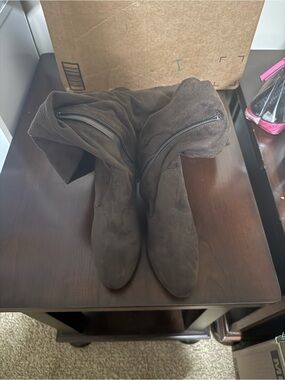 Guess Over-the-Knee Suede Boots in Dark Brown